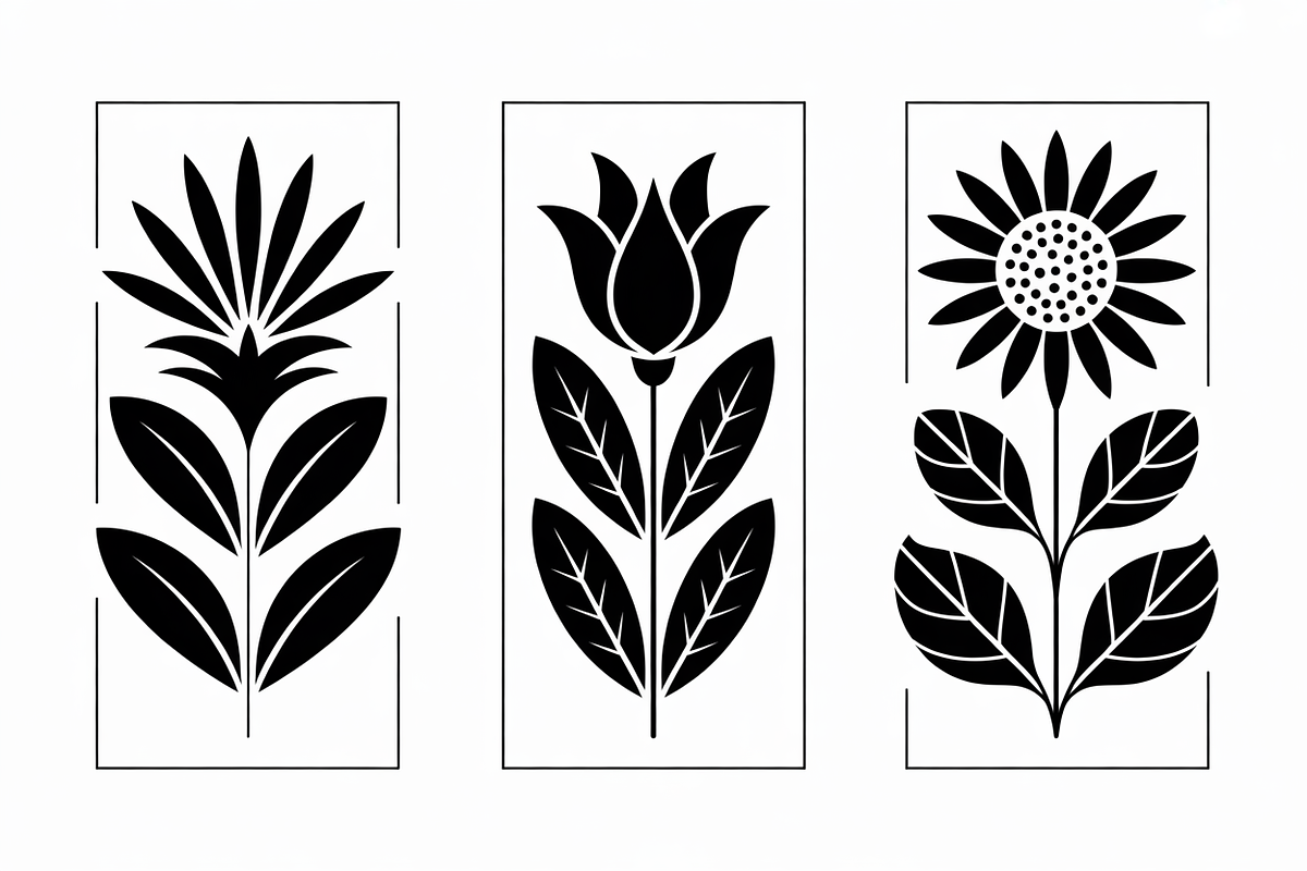 Minimal Flower Laser Cut Silhouette, an Icon by Amazin_art (Photo 8 of 11)