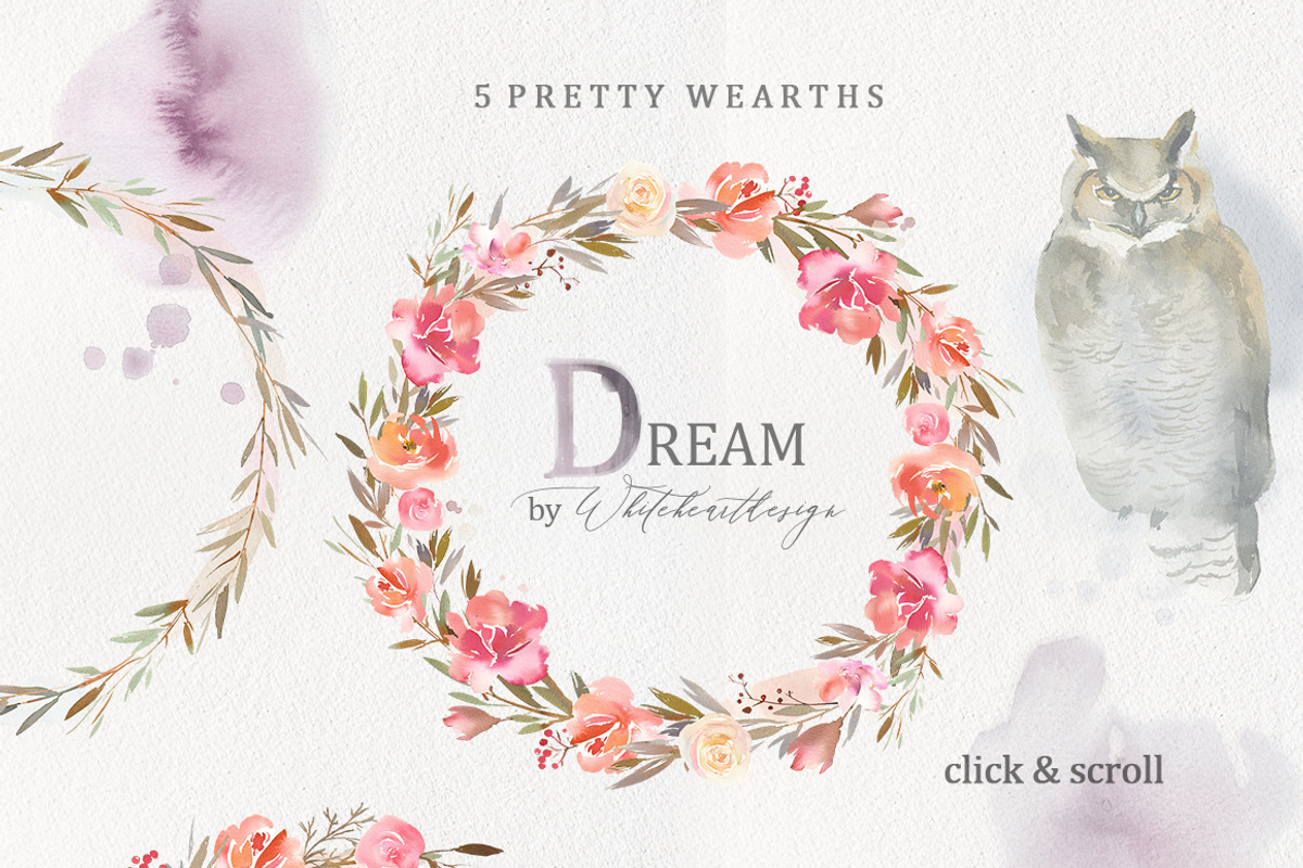 Dream - Fairy Watercolor Collection, an Animal Illustration by whiteheartdesign (Photo 4 of 18)