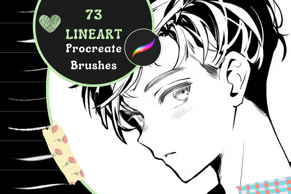 Procreate Easy Manga Lineart, a Brush Add-On by nikiartcorner (Photo 1 of 10)