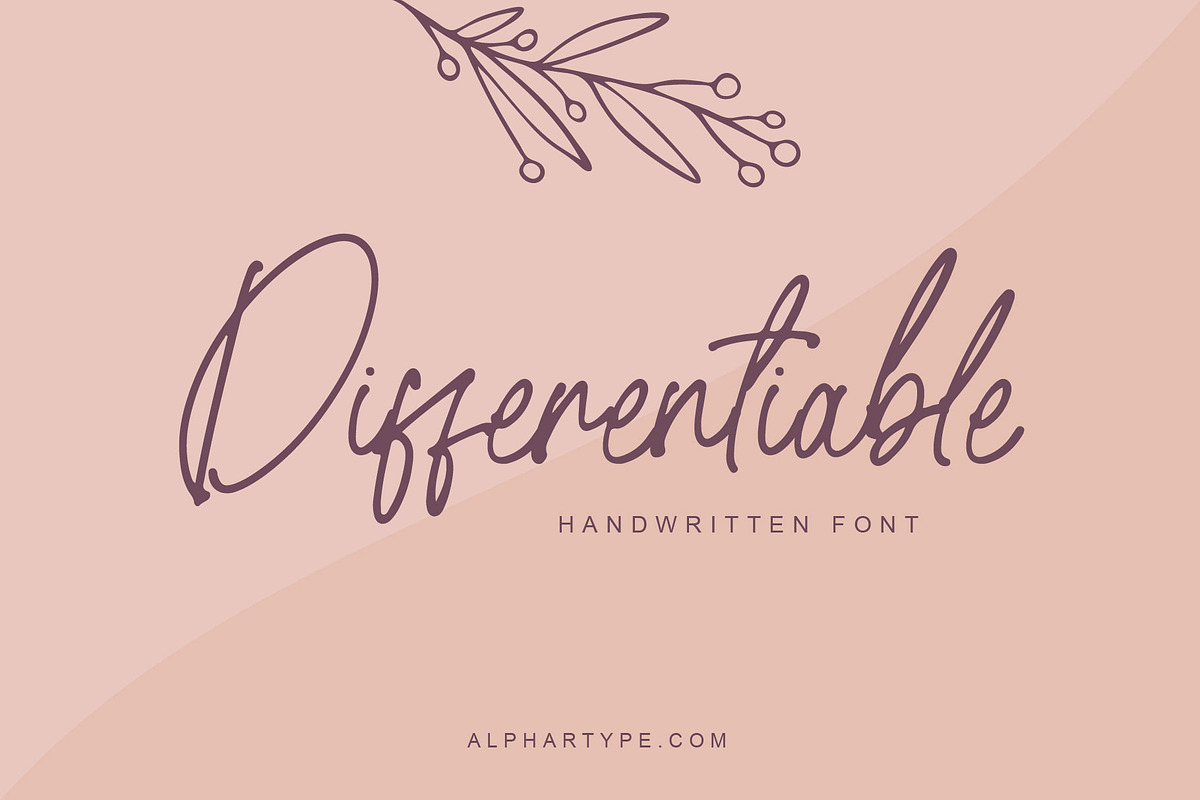 Differentiable | Handwritten font, a Script Font by alphArtype (Photo 1 of 7)
