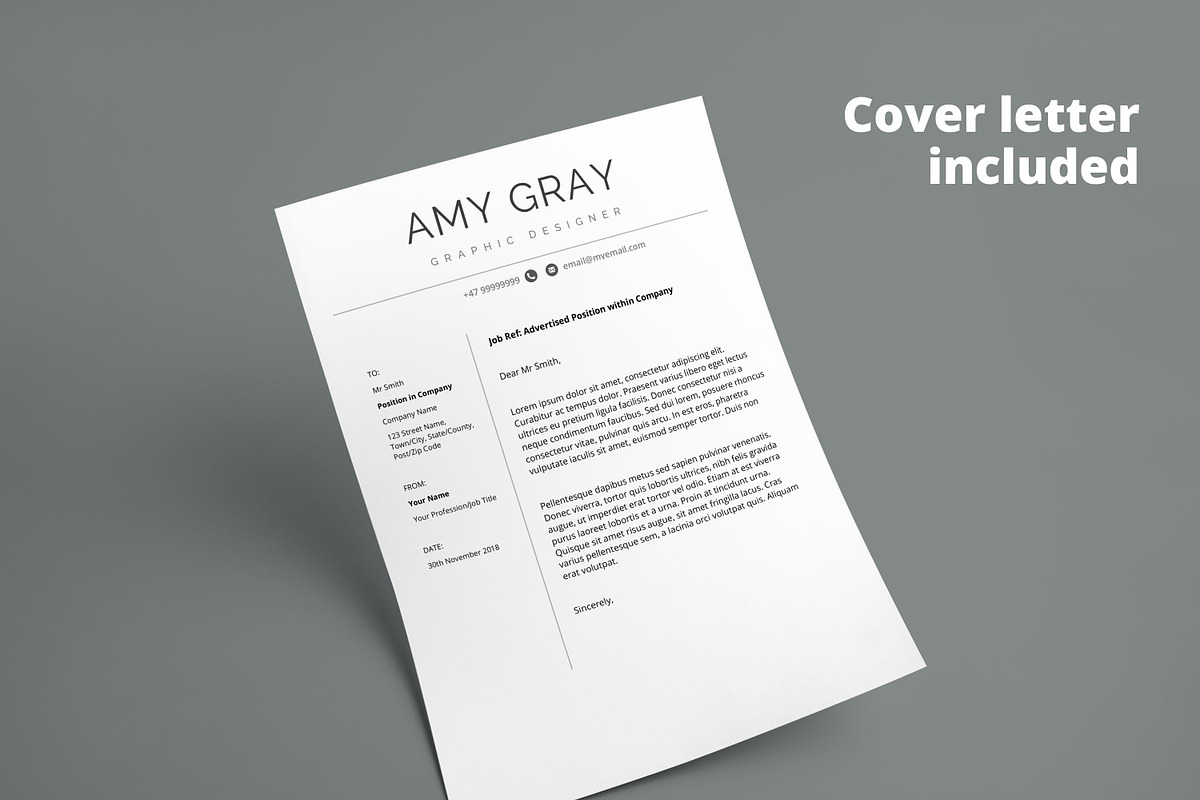Professional resume template / CV, a Resume Template by Nordic Designs (Photo 2 of 4)