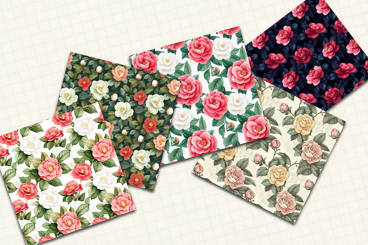 Camellia Flower Bloom Clipart, an Illustration by OK Design (Photo 3 of 5)