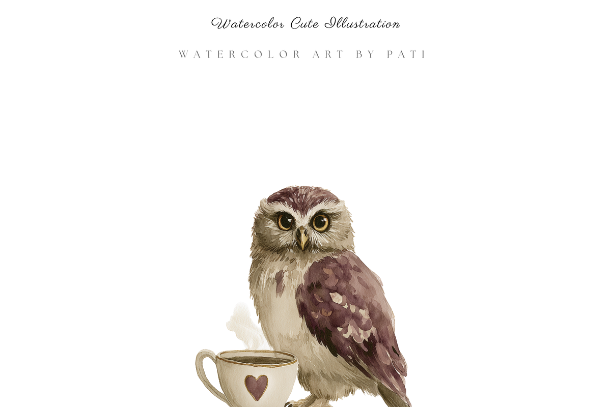 Owl Clipart Set, a Decorative Illustration by Pati Paints (Photo 5 of 10)