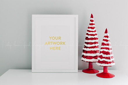 Christmas Holiday White Frame Image