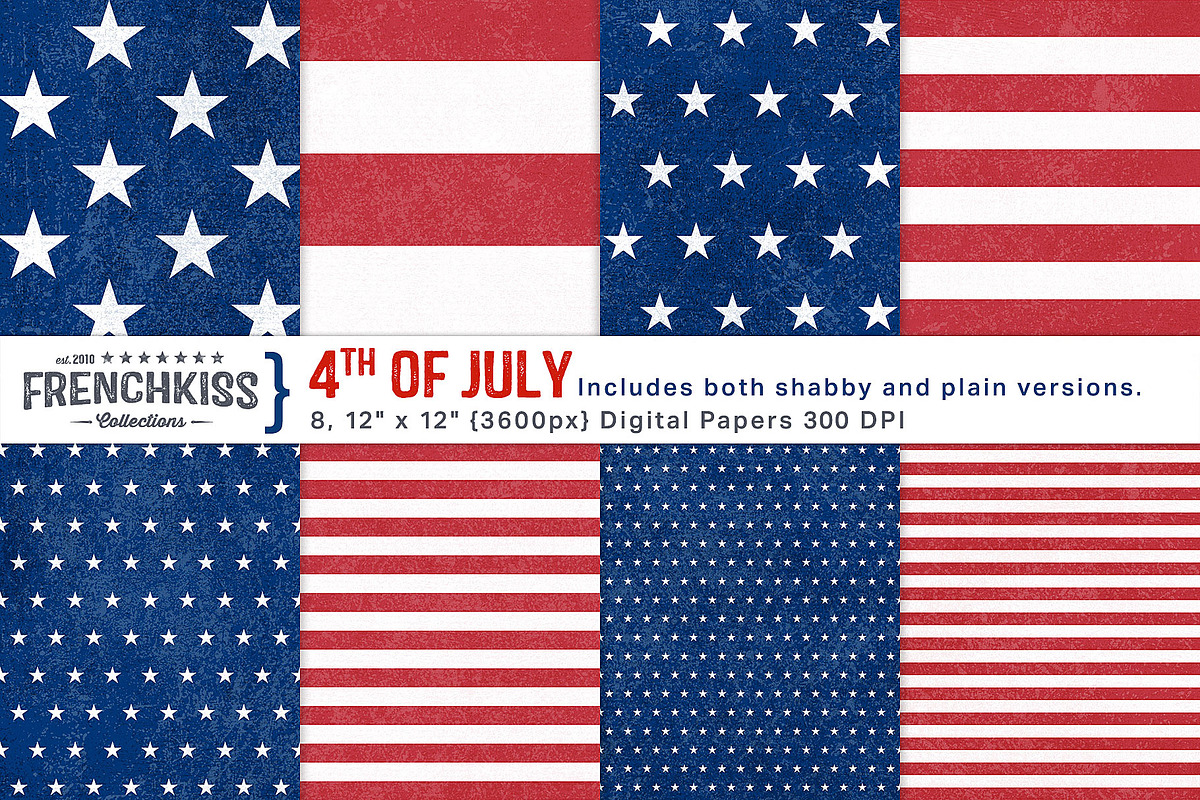 4th of July Digital Papers, a Texture Graphic by French Kiss Collections (Photo 1 of 3)