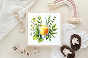 Watercolor Yellow & Green Autumn PNG, an Illustration by CraftArtStudio (Thumbnail 5 of 6)