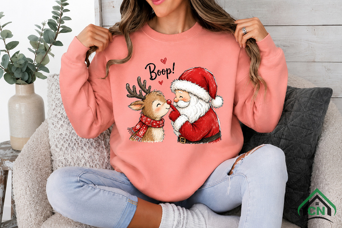 Santa Reindeer Boop PNG, a Seasonal Illustration by Craft Nest (Photo 2 of 6)