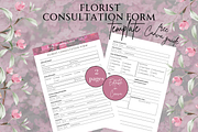 FLORIST CONSULTATION FORM TEMPLATE, a Marketing Template by Daring Digies (Thumbnail 1 of 4)
