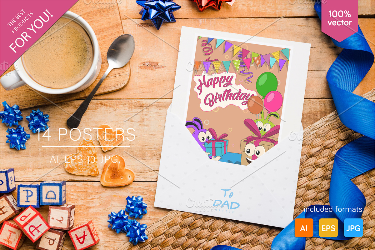 14 Children's cards with characters, an Animal Illustration by KENO Mascots (Photo 5 of 10)
