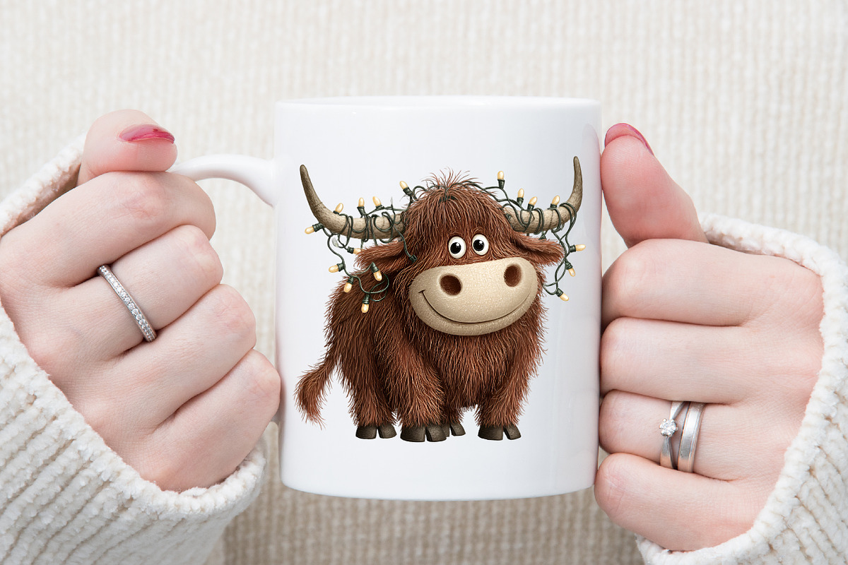 Rustic Christmas Cute Cows Clipart, an Illustration by Sublimation Artist (Photo 5 of 6)