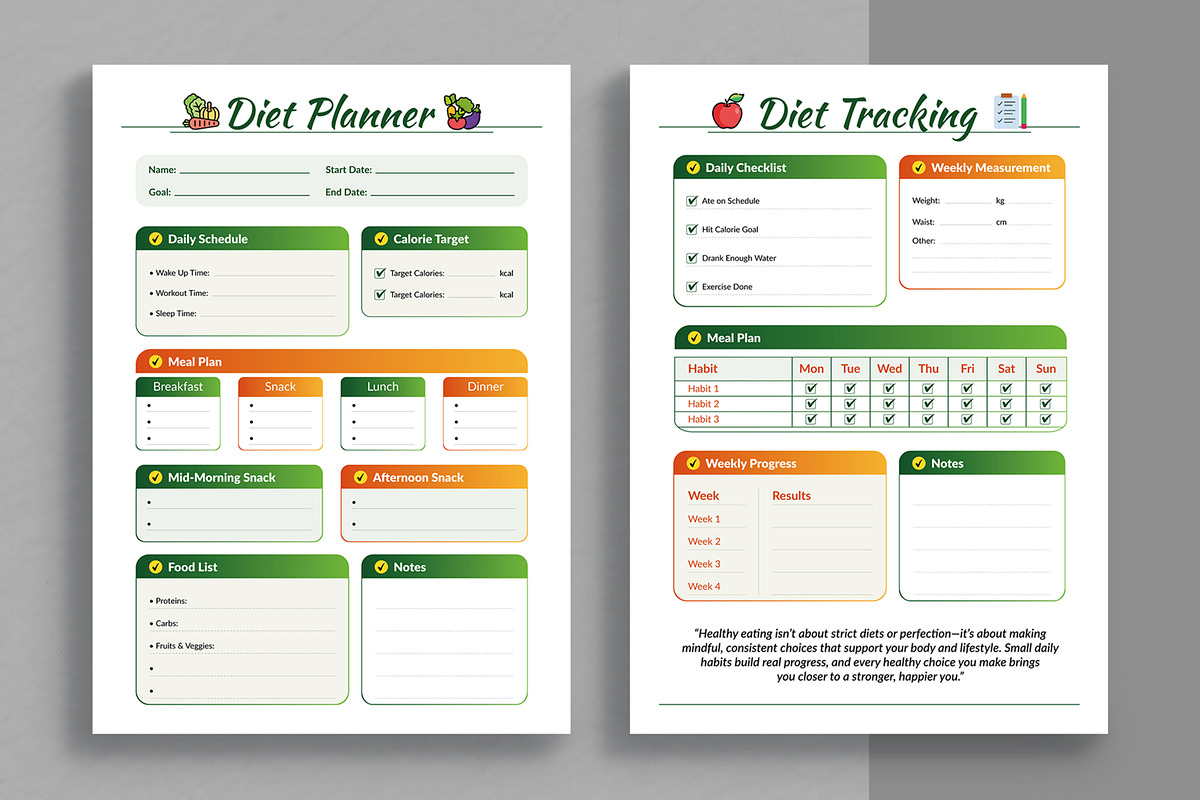 Diet Planner Template, a Stationery Template by ContestDesign (Photo 1 of 3)