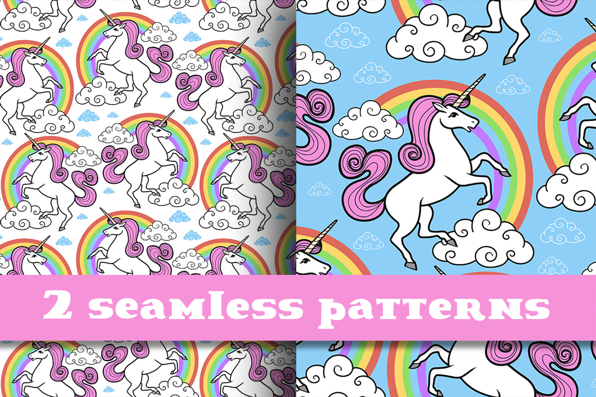 Unicorn seamless pattern, a Pattern Graphic by Nata Savina Art