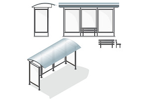 Bus Stop. Empty Design Template, a Transportation Illustration by piter.goskov