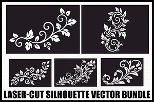 Floral Swirl Laser Cut Vector Set, an Illustration by Gfx_Store