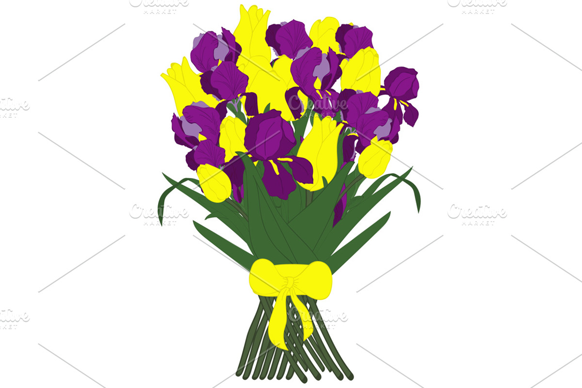 Bouquet of irises, tulips freesias, an Illustration by Orangepencil (Photo 8 of 9)