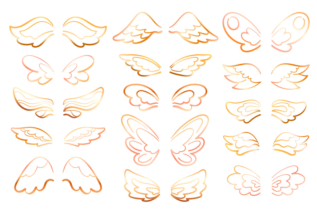 Angel Wings SVG PNG Vector Clipart, a Decorative Illustration by RabbitAndPencil (Photo 3 of 5)