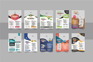 Travel flyer or travel poster bundle, a Flyer Template by Pavel_design