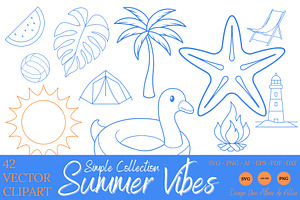 SUMMER VIBES - Simple - 42 Vectors