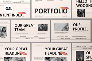 Cream Portfolio Google Slide, a Presentation Template by graphicook