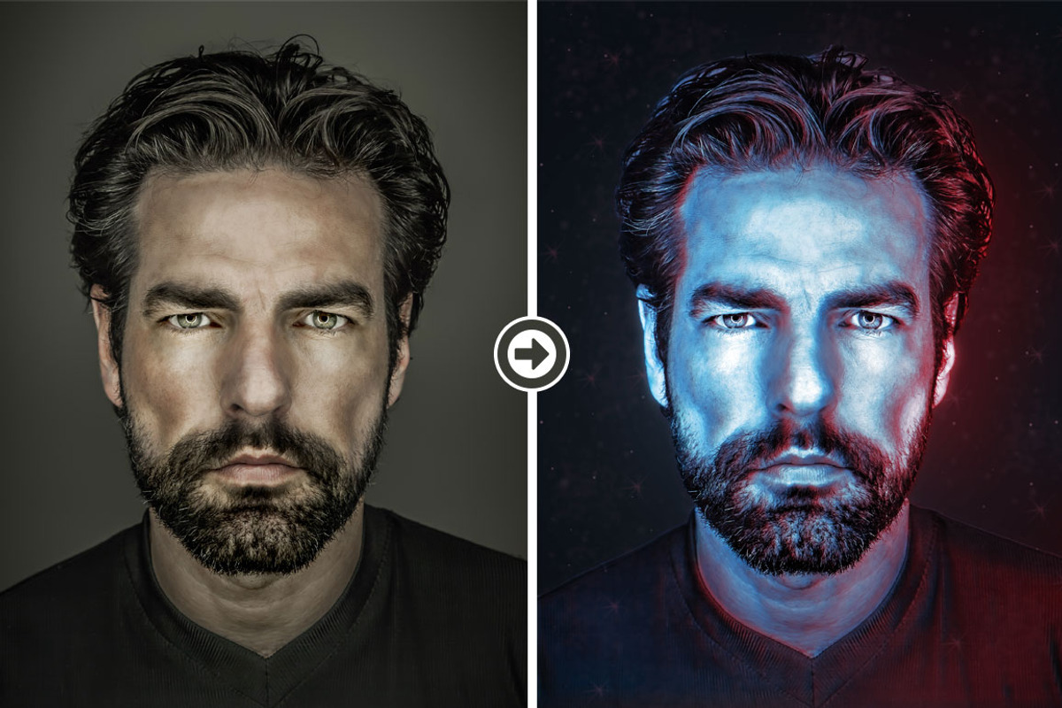 Dual Light Color Photoshop Action, an Action Add-On by designvillage