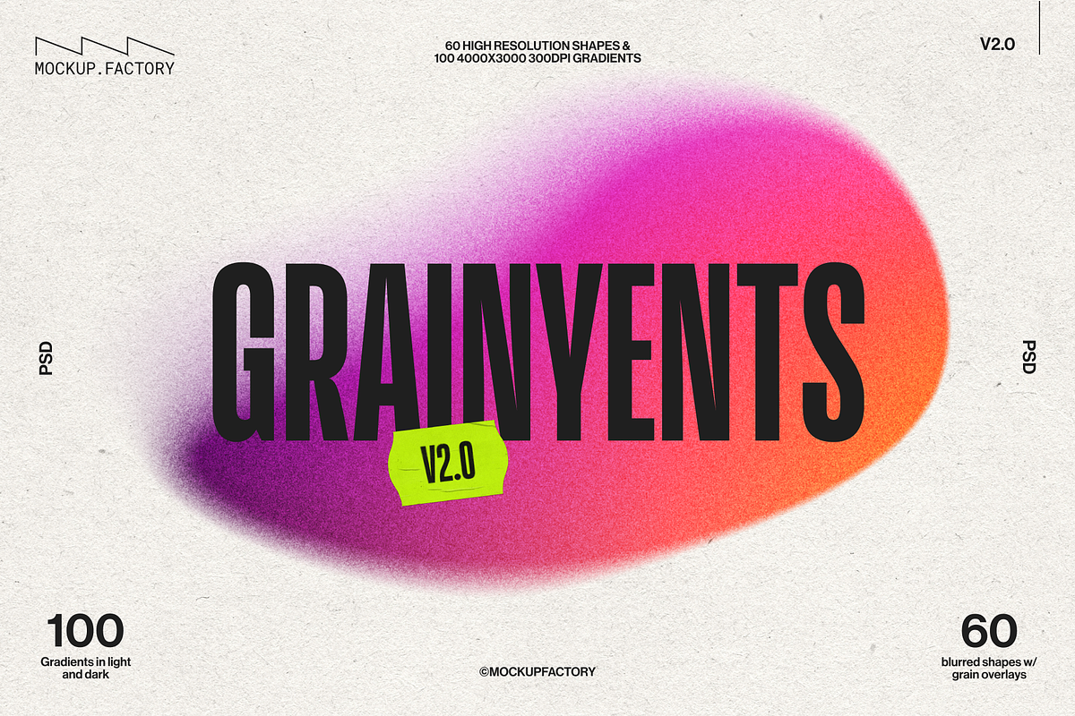 Grainyents V2.0 | Gradient Shapes, an Object Graphic by Mockup.Factory (Photo 1 of 10)