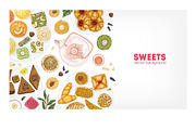 Oriental sweets set + backgrounds, a Food Illustration by Good Studio (Thumbnail 7 of 21)