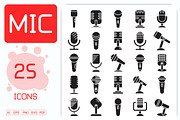 Microphone Icons Set, a Solid Icon by Designfour (Thumbnail 1 of 7)