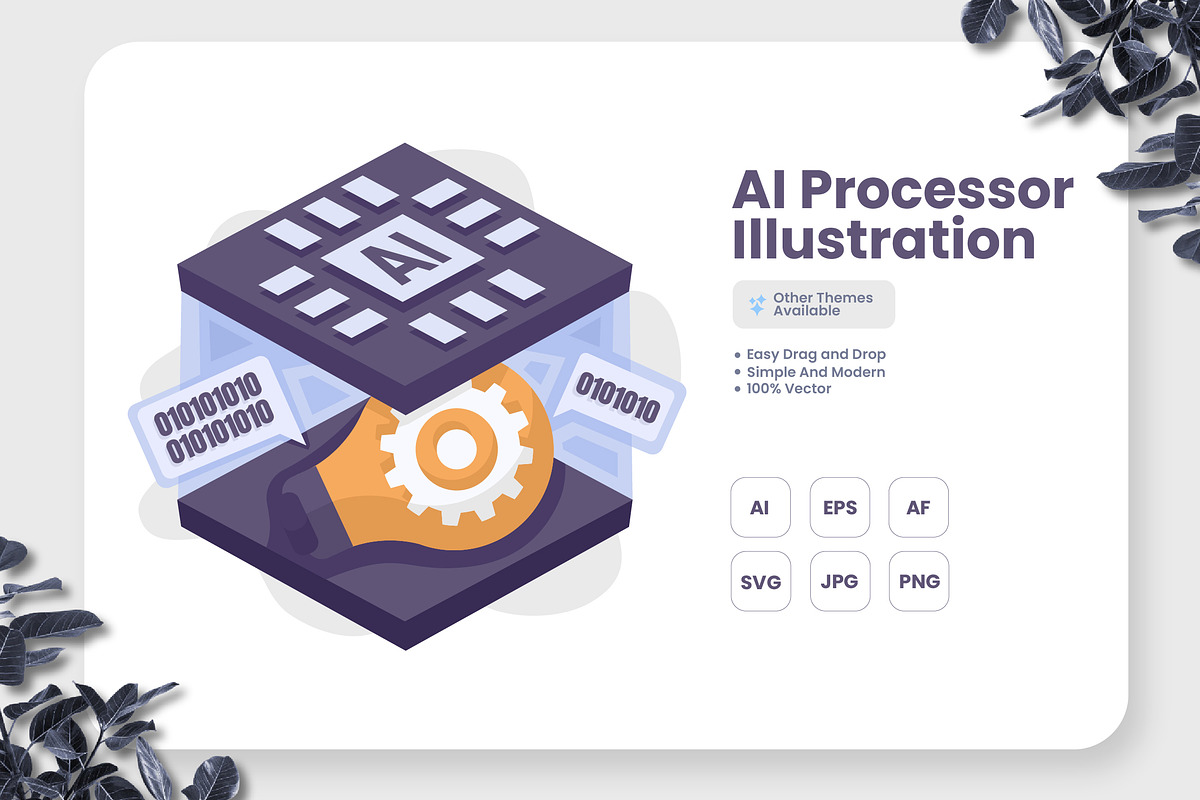 AI Processor Illustration, a Technology Illustration by erifqizeicon (Photo 1 of 3)