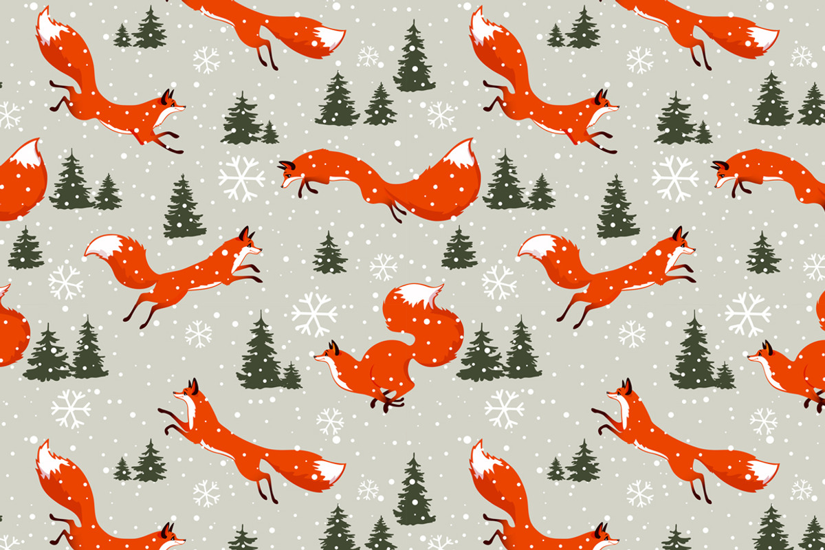 Winter seamless pattern, an Animal Illustration by JulianArt (Photo 6 of 7)