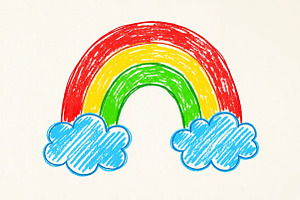 Hand Drawn Rainbow PNG, a Seasonal Illustration by Canvas Craft