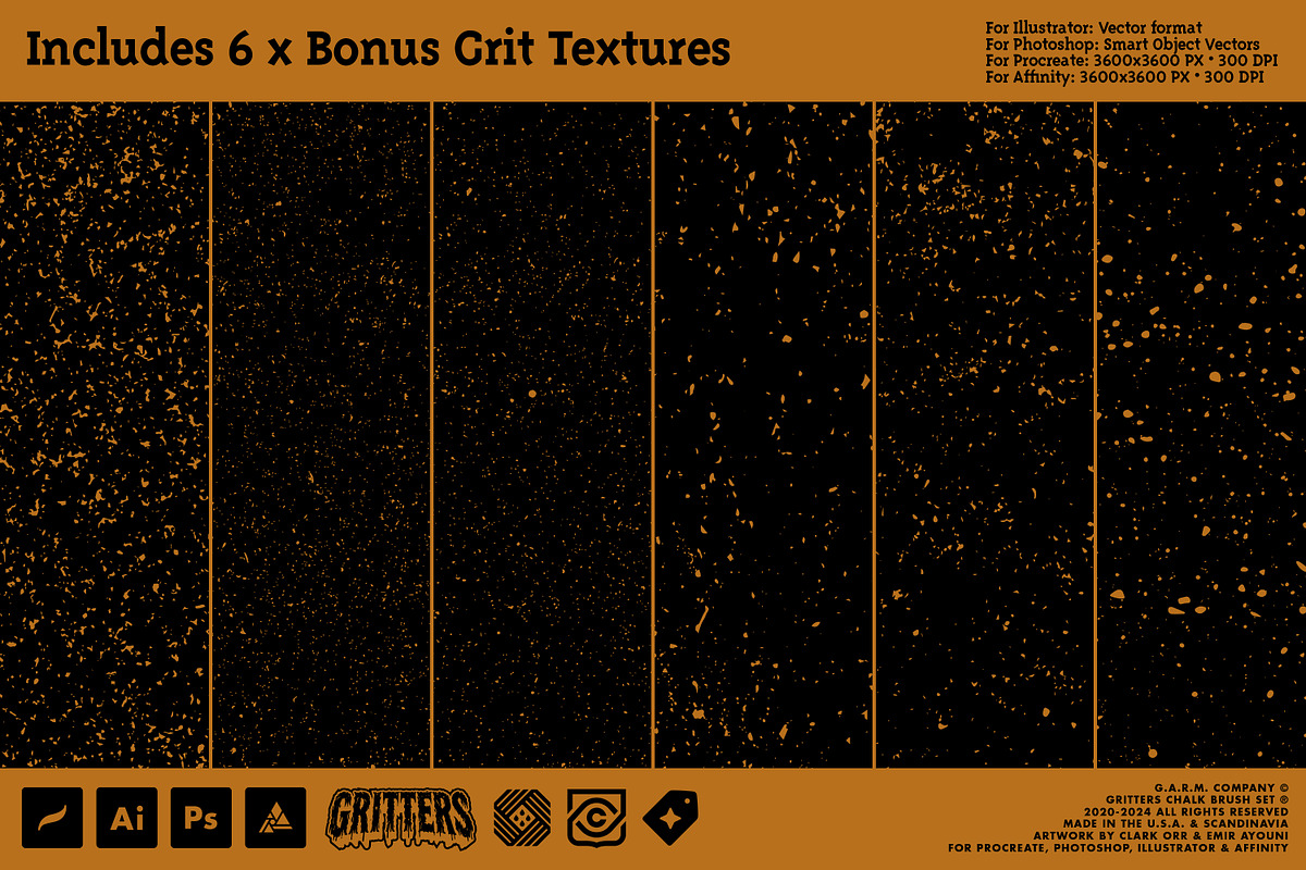 Gritters Chalk Brushes (Affinity), a Brush Add-On by G.A.R.M. Company (Photo 12 of 13)
