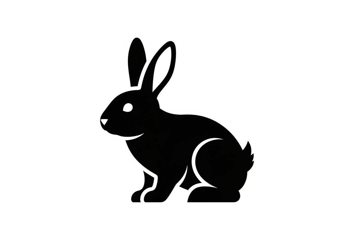 Cute Rabbit Silhouette Vector Bundle, an Illustration by yasushie (Photo 46 of 51)