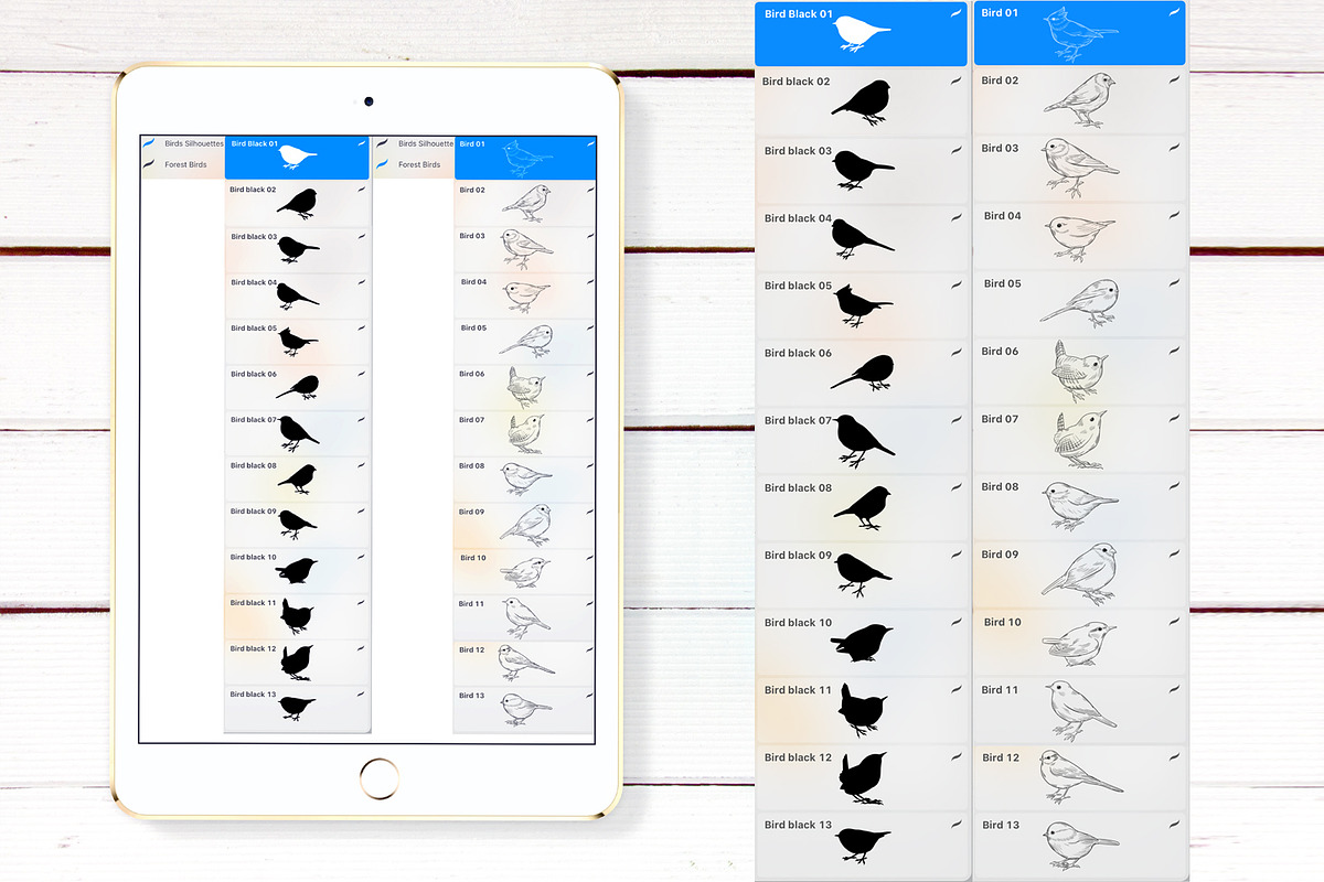 Birds Stamp brushes for Procreate, a Brush Add-On by ViktoriArt (Photo 4 of 7)