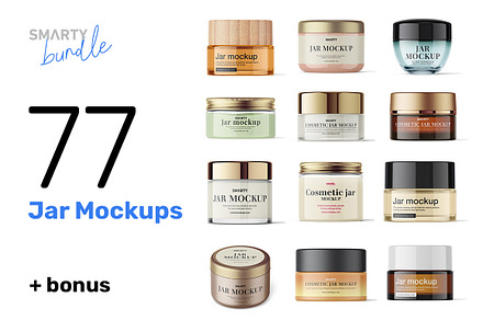Cosmetic jar mockups bundle, a Packaging Mockup by Smarty Mockups