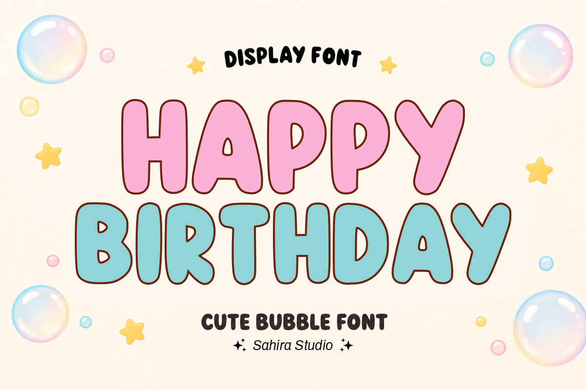 Chubby Bubbles - Cute Bubble Font, a Sans Serif Font by Sahira Studio