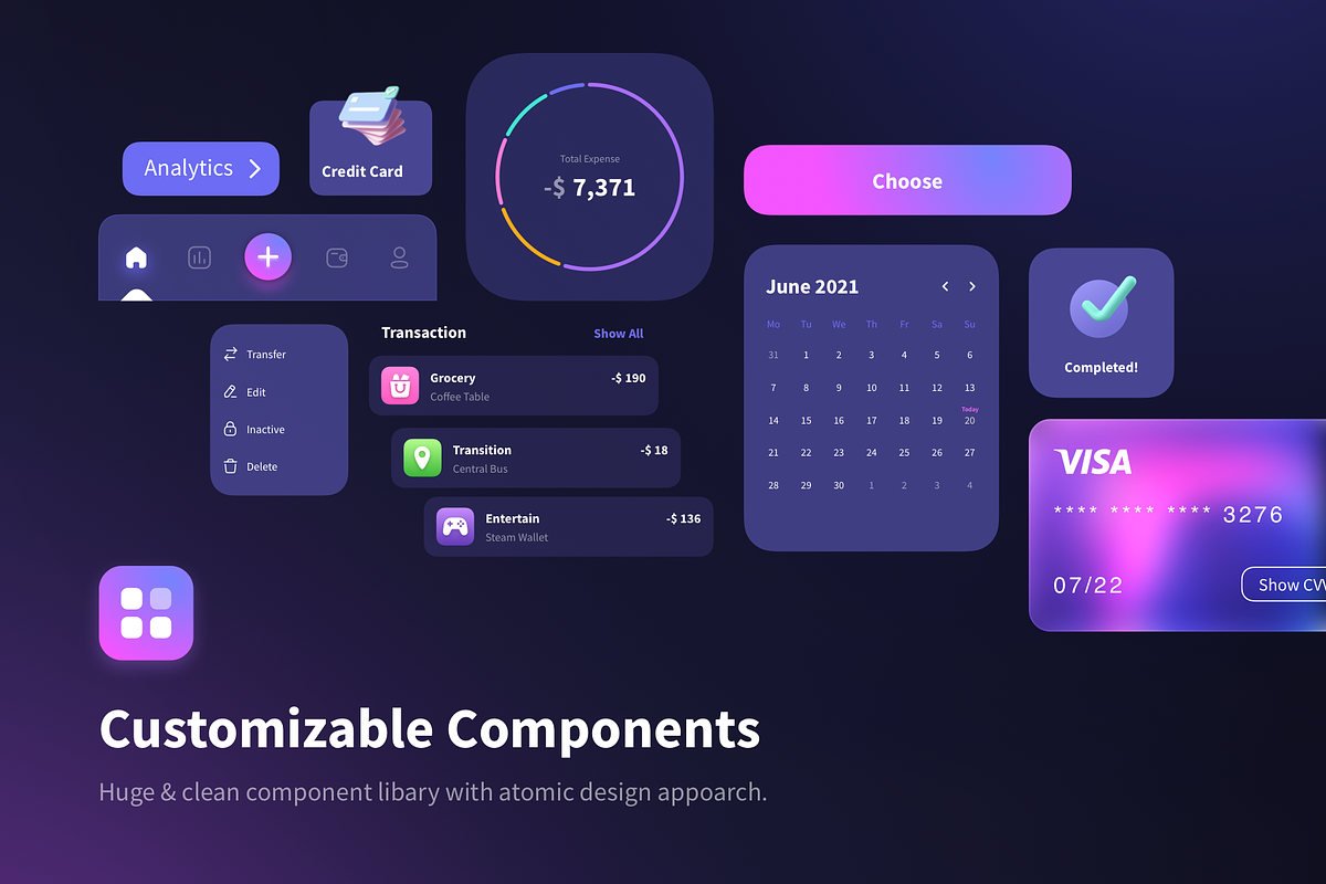 Mobile Wallet UI Kit, an UI Kit Template by UrLabs (Photo 5 of 10)