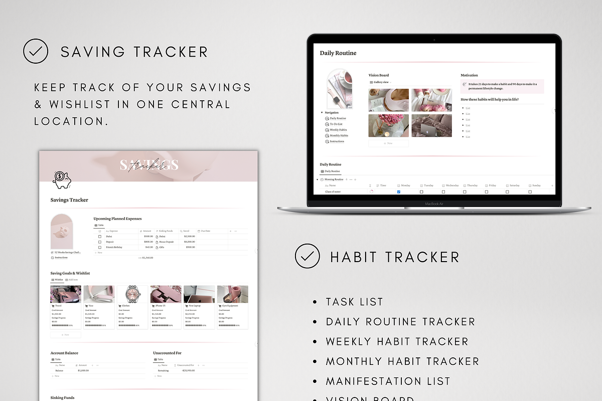 Notion Life Planner Template Bundle, a Templates & Theme by BRANDcontent (Photo 7 of 7)