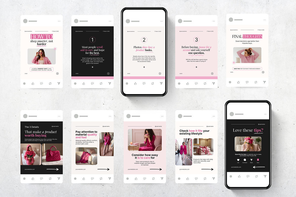 Ecommerce Carousel Instagram Posts, a Social Media Template by DigiPax (Photo 7 of 10)