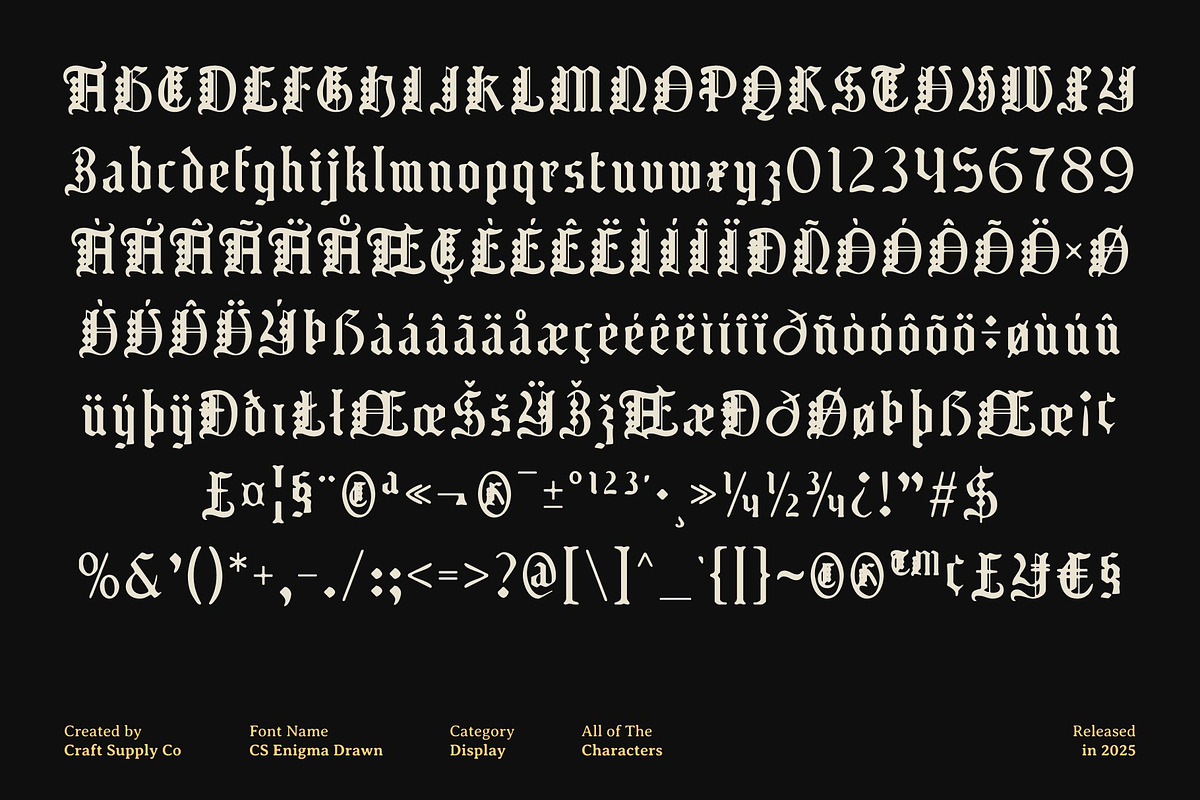 CS Enigma Drawn, a Blackletter Font by Craft Supply Co. (Photo 8 of 8)