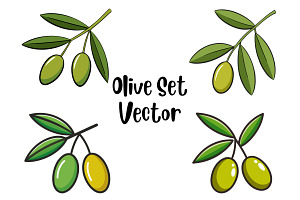 Olive Set Vector, a Food Illustration by Awieee1