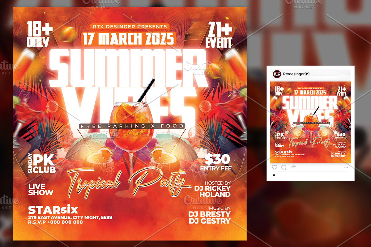 Summer Party Flyer Template, a Flyer Template by RTXdesinger99 (Photo 2 of 3)