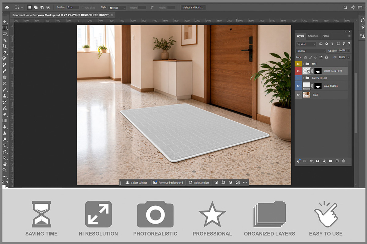 Doormat Home Entryway PSD, a Household Mockup by Bruno's Shop (Photo 2 of 3)
