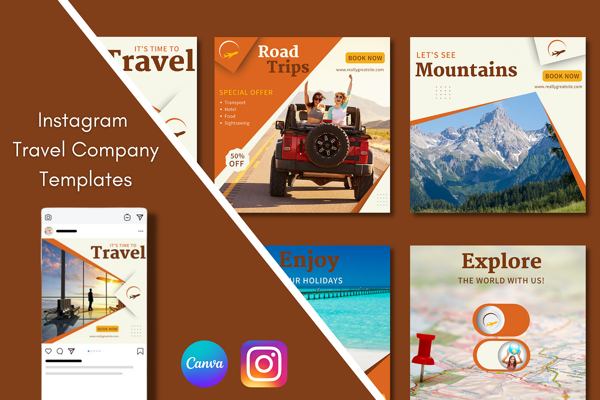 Instagram Travel Company Templates, a Social Media Template by Qamso Designs (Photo 1 of 3)