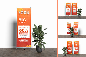 Realistic X-Banner Mockup