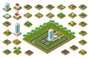 Isometric city set, a Decorative Illustration by AlexZeL (Thumbnail 1 of 3)