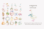 Coquette cottage clipart set, a Decorative Illustration by Patishop Art (Thumbnail 4 of 9)