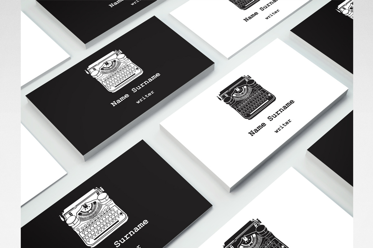 Business Cards with typewriters, a Business Card Template by IRSYART (Photo 8 of 12)
