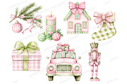 Coquette Christmas Clipart, a Seasonal Illustration by GlamArtZhanna (Thumbnail 4 of 6)