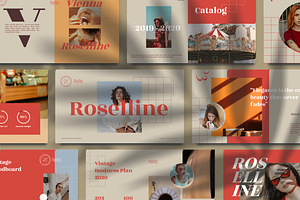 Roselline Retro Keynote Template, a Presentation Template by Masdika Studio