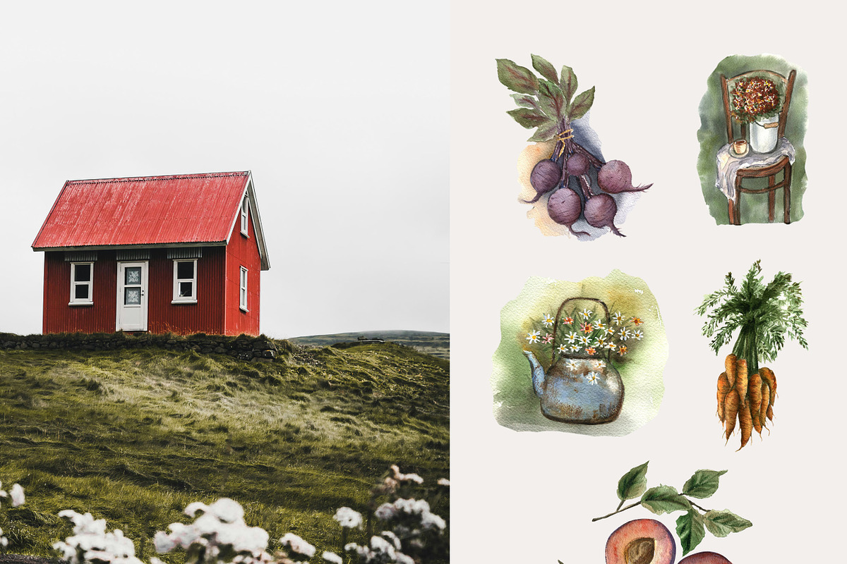 Watercolor Slow Living Collection, an Illustration by ViolettaKh (Photo 4 of 15)